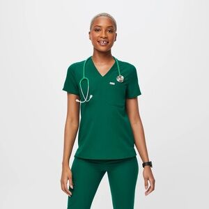 Figs Catarina Scrub Top (Hunter Green)